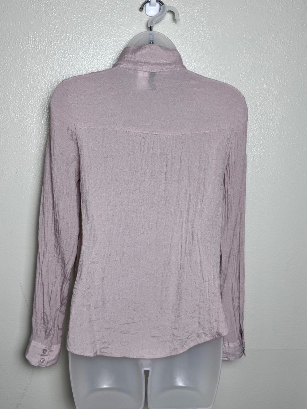H&M Lace Up Grommet Front Blouse Long Sleeve Crinkled Boho Festival Top - Picture 3 of 8
